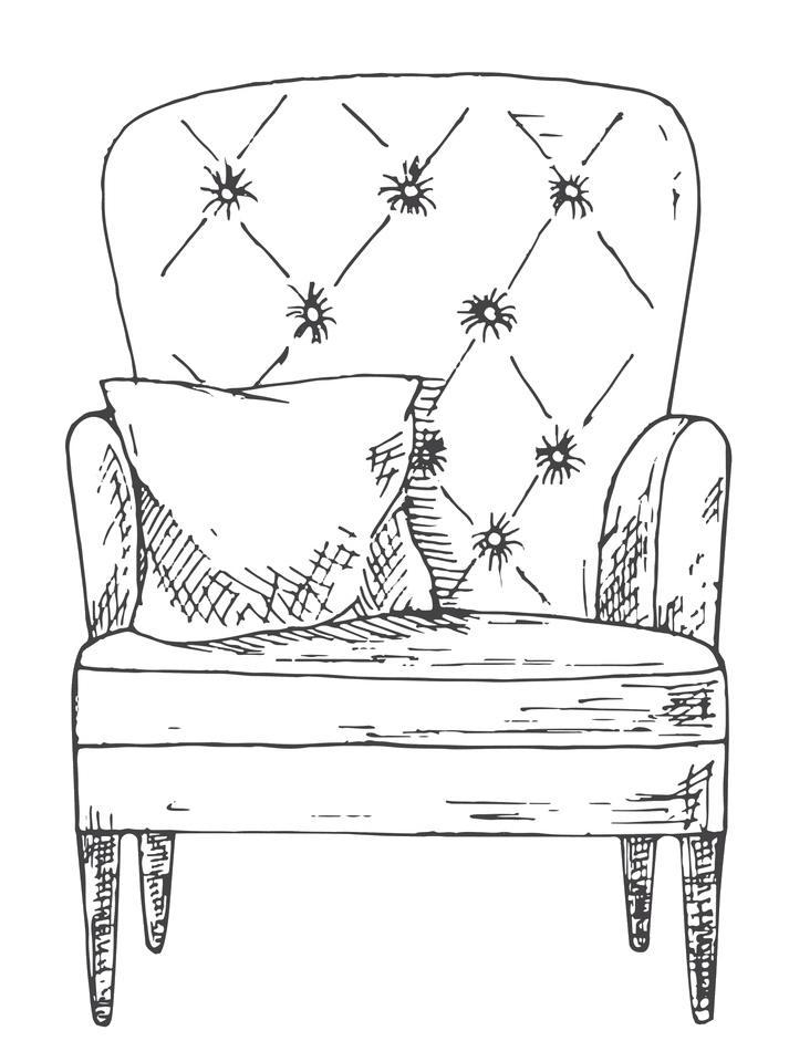 armchair for guests at the Hôtel de la Mer